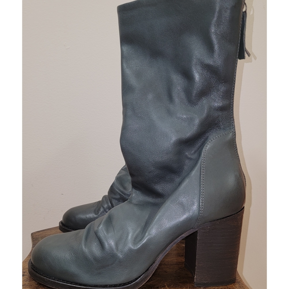 Free People × Elle Block Heel Boots Dark Gray - Picture 8 of 15